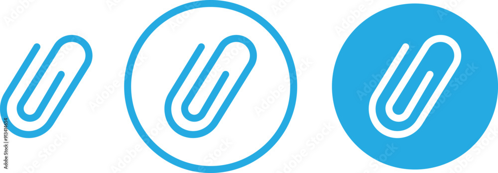 Poster link icons set. attached blue link files isolated on transparent background. internal web page url i