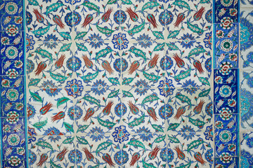 the Turkish ceramic tiles from eyupsultan Mosque, Istanbul