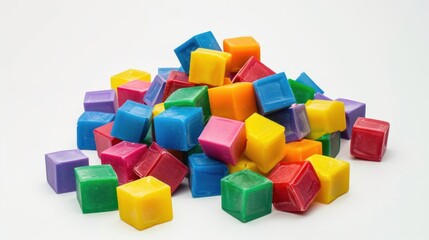 Obraz premium A Colorful Pile of Cubes