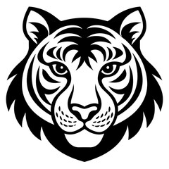 Tiger head icon silhouette vector art illustration