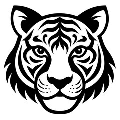Tiger head icon silhouette vector art illustration