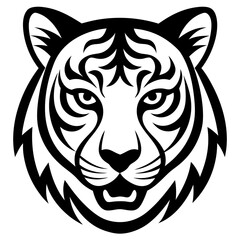 Tiger head icon silhouette vector art illustration