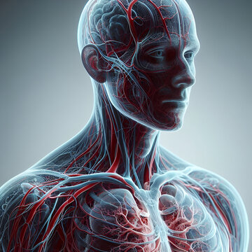 3D rendered illustration of human anatomy. Generative AI.
Ilustra&ccedil;&atilde;o renderizada em 3D da anatomia humana. IA generativa