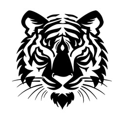 Black and White Tiger Illustration