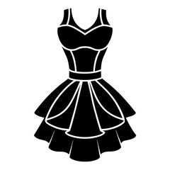 Peplum Dress icon silhouette vector illustration