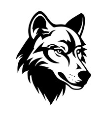 Black and White Wolf Illustration