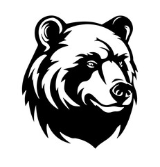 Black and White Bear Illustration