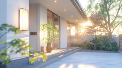 和モダンな日本の戸建て住宅の玄関