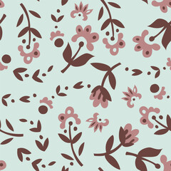 Simple Floral Seamless Pattern vector