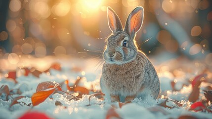 rabbit in the snow
