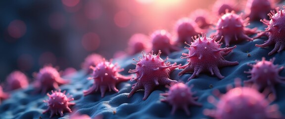 Microscopic View of Cancer Cells.