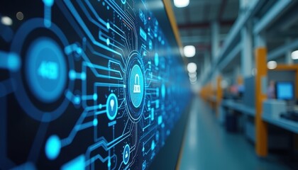 Cyber Security Concept - Digital Lock on Screen