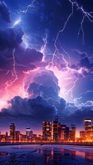 Obraz premium lightning in the city