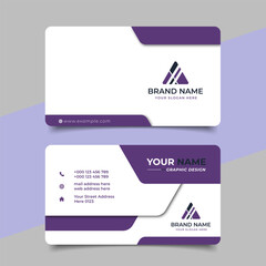 Creative modern purple business card design, name card corporate visiting card and simple clean template vector design