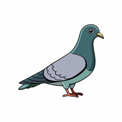 Pigeon isolated on white, Pigeon vector illustration, bird on a branch vector art, Pigeon silhouette, bird vector icon, Pigeon on a branch vector, eps