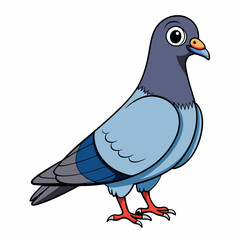 Pigeon isolated on white, Pigeon vector illustration, bird on a branch vector art, Pigeon silhouette, bird vector icon, Pigeon on a branch vector, eps