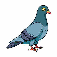 Pigeon isolated on white, Pigeon vector illustration, bird on a branch vector art, Pigeon silhouette, bird vector icon, Pigeon on a branch vector, eps