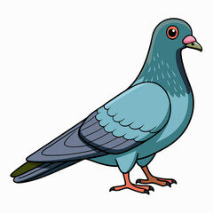 Pigeon isolated on white, Pigeon vector illustration, bird on a branch vector art, Pigeon silhouette, bird vector icon, Pigeon on a branch vector, eps