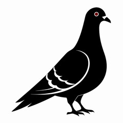 Pigeon isolated on white, Pigeon vector illustration, bird on a branch vector art, Pigeon silhouette, bird vector icon, Pigeon on a branch vector, eps