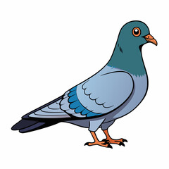 Pigeon isolated on white, Pigeon vector illustration, bird on a branch vector art, Pigeon silhouette, bird vector icon, Pigeon on a branch vector, eps