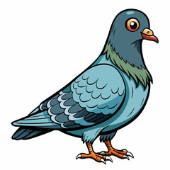 Pigeon isolated on white, Pigeon vector illustration, bird on a branch vector art, Pigeon silhouette, bird vector icon, Pigeon on a branch vector, eps