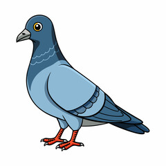 Pigeon isolated on white, Pigeon vector illustration, bird on a branch vector art, Pigeon silhouette, bird vector icon, Pigeon on a branch vector, eps