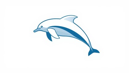 Obraz premium Cute Cartoon Dolphin Jumping.