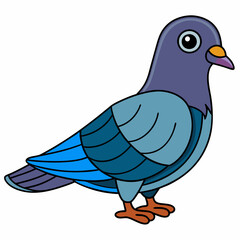 Pigeon isolated on white, Pigeon vector illustration, bird on a branch vector art, Pigeon silhouette, bird vector icon, Pigeon on a branch vector, eps