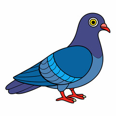 Pigeon isolated on white, Pigeon vector illustration, bird on a branch vector art, Pigeon silhouette, bird vector icon, Pigeon on a branch vector, eps