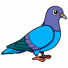 Pigeon isolated on white, Pigeon vector illustration, bird on a branch vector art, Pigeon silhouette, bird vector icon, Pigeon on a branch vector, eps