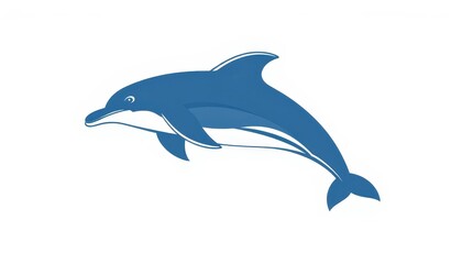 Obraz premium Blue Dolphin Silhouette.