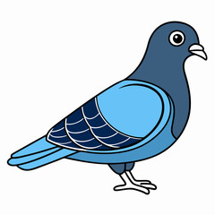 Pigeon isolated on white, Pigeon vector illustration, bird on a branch vector art, Pigeon silhouette, bird vector icon, Pigeon on a branch vector, eps