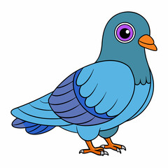 Pigeon isolated on white, Pigeon vector illustration, bird on a branch vector art, Pigeon silhouette, bird vector icon, Pigeon on a branch vector, eps