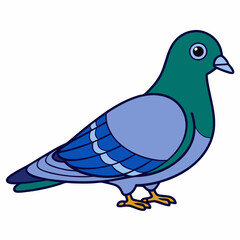 Pigeon isolated on white, Pigeon vector illustration, bird on a branch vector art, Pigeon silhouette, bird vector icon, Pigeon on a branch vector, eps