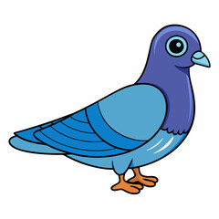 Fototapeta premium Pigeon isolated on white, Pigeon vector illustration, bird on a branch vector art, Pigeon silhouette, bird vector icon, Pigeon on a branch vector, eps