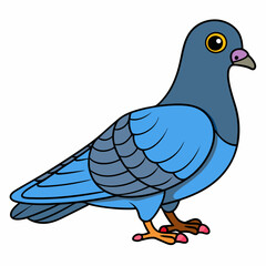 Pigeon isolated on white, Pigeon vector illustration, bird on a branch vector art, Pigeon silhouette, bird vector icon, Pigeon on a branch vector, eps