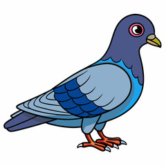 Pigeon isolated on white, Pigeon vector illustration, bird on a branch vector art, Pigeon silhouette, bird vector icon, Pigeon on a branch vector, eps