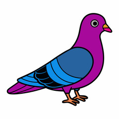 Pigeon isolated on white, Pigeon vector illustration, bird on a branch vector art, Pigeon silhouette, bird vector icon, Pigeon on a branch vector, eps