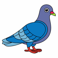 Pigeon isolated on white, Pigeon vector illustration, bird on a branch vector art, Pigeon silhouette, bird vector icon, Pigeon on a branch vector, eps