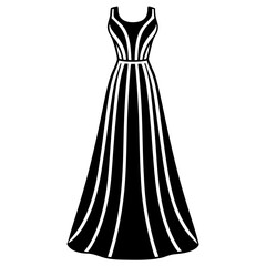 Maxi Dress icon silhouette vector illustration