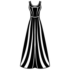 Maxi Dress icon silhouette vector illustration