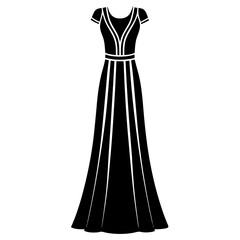 Maxi Dress icon silhouette vector illustration