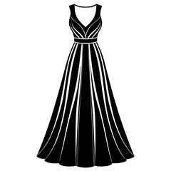 Maxi Dress icon silhouette vector illustration