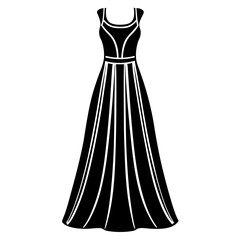 Maxi Dress icon silhouette vector illustration