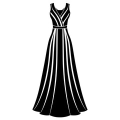 Maxi Dress icon silhouette vector illustration
