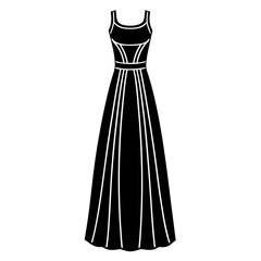 Maxi Dress icon silhouette vector illustration