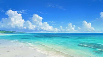 Obraz premium 透き通った青い海の風景16