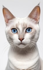 Obraz premium A white cat with blue eyes