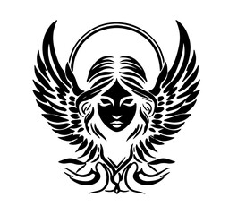 Angel with Wings Vector Illustration