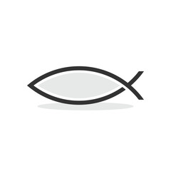 Christian fish symbol icon isolated vector illustration.